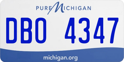 MI license plate DBO4347