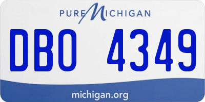MI license plate DBO4349