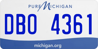 MI license plate DBO4361