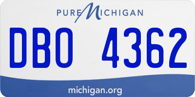 MI license plate DBO4362