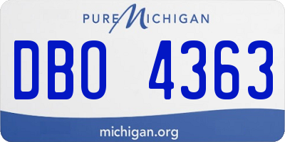 MI license plate DBO4363