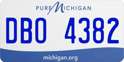 MI license plate DBO4382