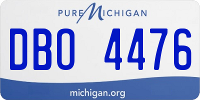 MI license plate DBO4476
