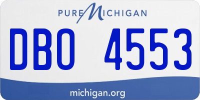 MI license plate DBO4553