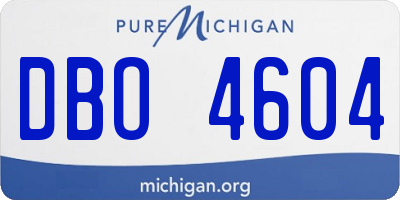 MI license plate DBO4604