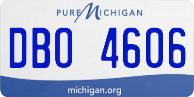 MI license plate DBO4606