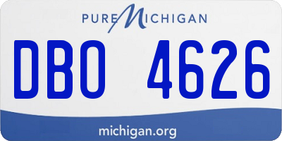 MI license plate DBO4626