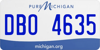 MI license plate DBO4635
