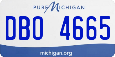 MI license plate DBO4665