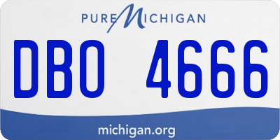 MI license plate DBO4666