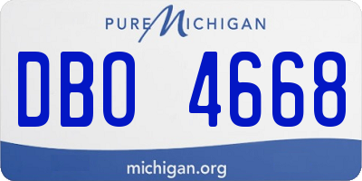 MI license plate DBO4668