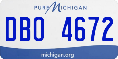 MI license plate DBO4672