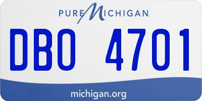 MI license plate DBO4701