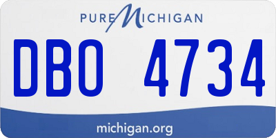 MI license plate DBO4734