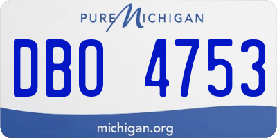 MI license plate DBO4753