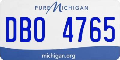 MI license plate DBO4765