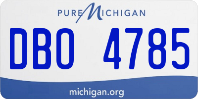 MI license plate DBO4785