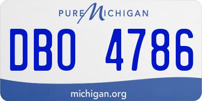 MI license plate DBO4786