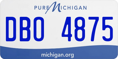 MI license plate DBO4875