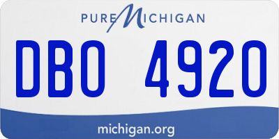 MI license plate DBO4920