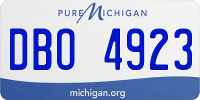 MI license plate DBO4923