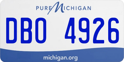 MI license plate DBO4926