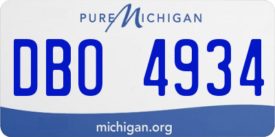 MI license plate DBO4934