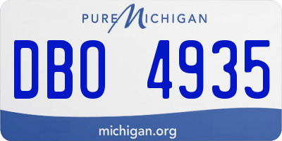 MI license plate DBO4935
