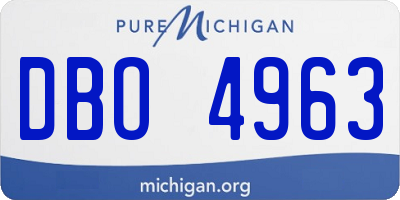 MI license plate DBO4963