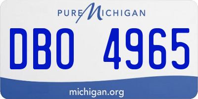 MI license plate DBO4965