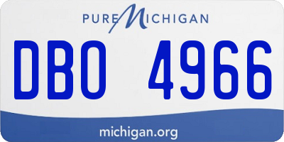 MI license plate DBO4966