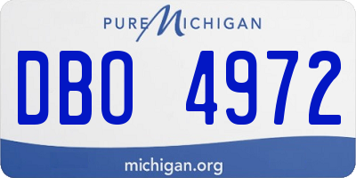 MI license plate DBO4972
