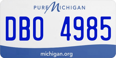 MI license plate DBO4985