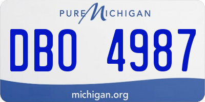 MI license plate DBO4987