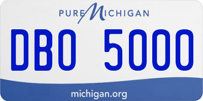 MI license plate DBO5000
