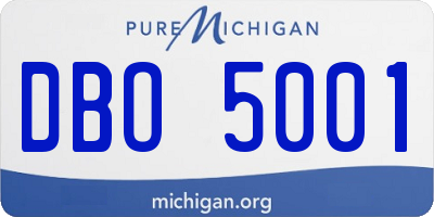 MI license plate DBO5001