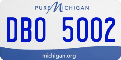 MI license plate DBO5002