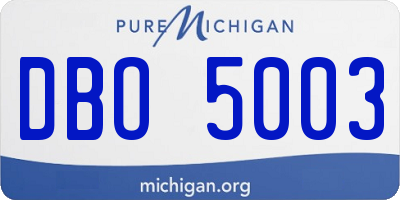 MI license plate DBO5003