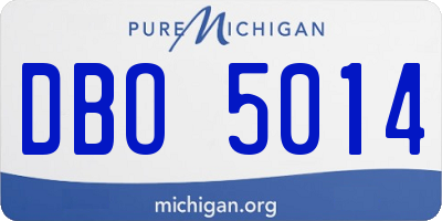 MI license plate DBO5014