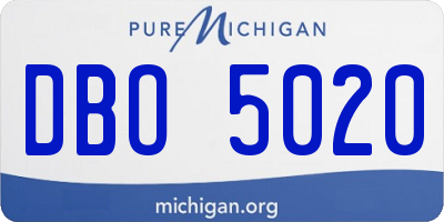 MI license plate DBO5020