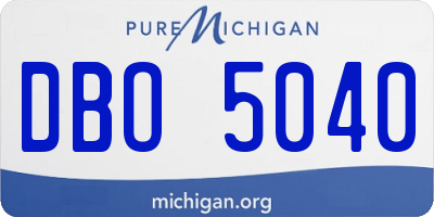 MI license plate DBO5040