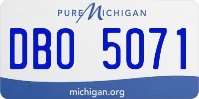 MI license plate DBO5071