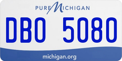 MI license plate DBO5080