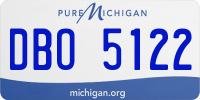 MI license plate DBO5122