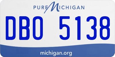 MI license plate DBO5138