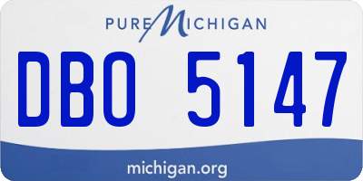 MI license plate DBO5147