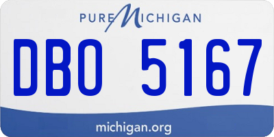 MI license plate DBO5167