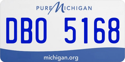 MI license plate DBO5168