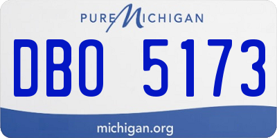 MI license plate DBO5173