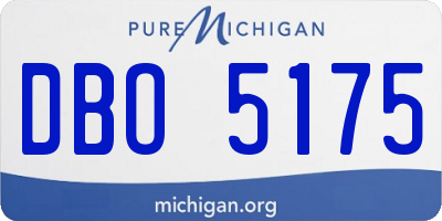 MI license plate DBO5175